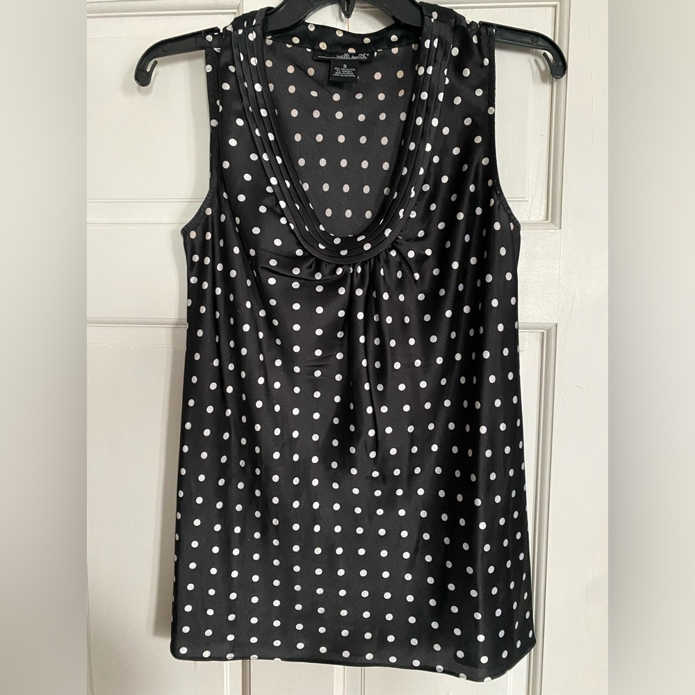 Willi Smith Black & White Polka Dot Blouse – Size S